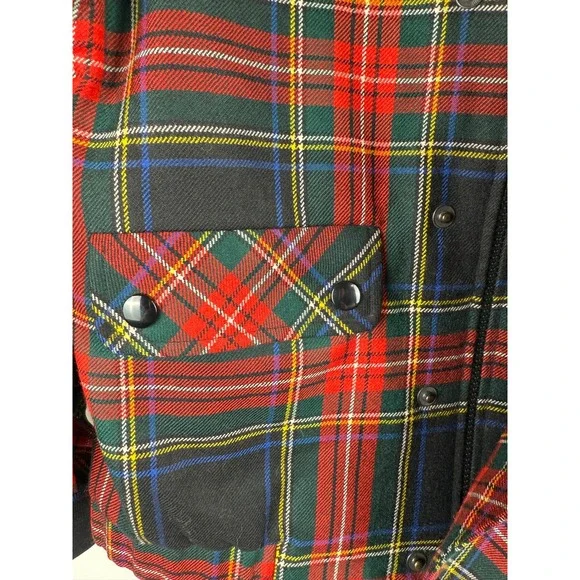 George Masket LTD Vintage Wool Plaid Jacket Full Zip Snap Button Pockets Jacket‎ - Picture 4 of 6